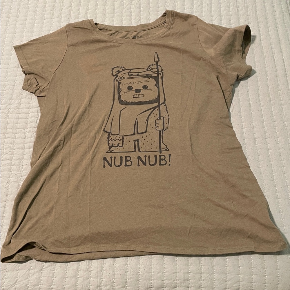 Ewok Nub Nub! Olive Graphic Tee with Nub Nub Design